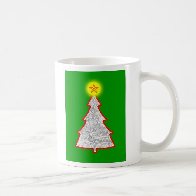 Mug Cadre photo vert de l'arbre de Noël (Droite)