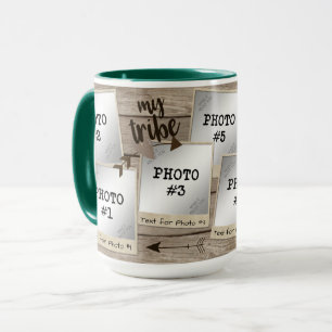 Mug Cadre photo Vintage rustique Collage Wood MY TRIBE