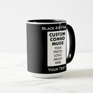 Mug Cadre Portrait Noir 4:6 Combo Personnalisé 2 Photo