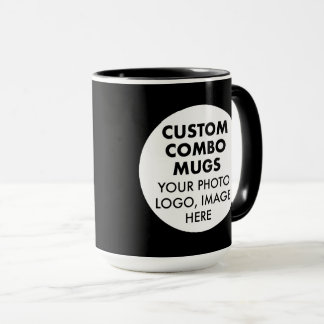 Mug Cadre Rond 2x Photo Logo Grand Noir Combo Personna