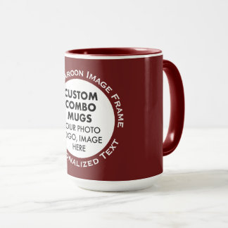 Mug Cadre Rond Photo & Texte Grand Marron Combo Person