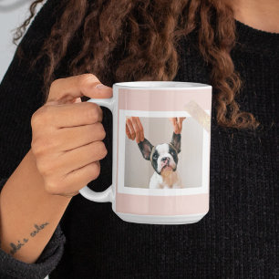 Mug Cadre rose Pastel moderne   Photo personnelle de c