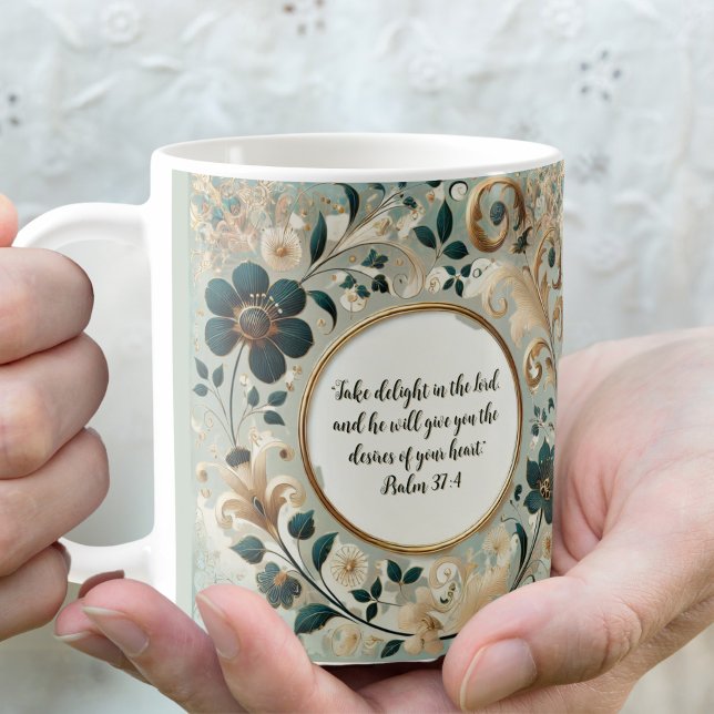 Mug Cadre Vert Tan Personnalisable Verset (Créateur téléchargé)
