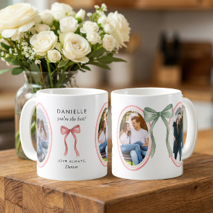 Mug Cadres de photo ovale rose Prépa avec nœud de saug