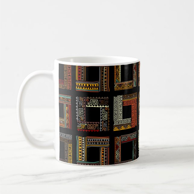 Mug Cadres ethniques Abstraits, motif transparent (Gauche)