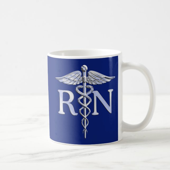 Mug Caducée de RN d'infirmier autorisé sur le décor (Droite)