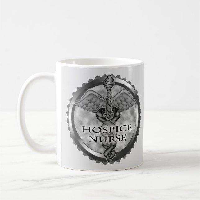 Mug Caducée gris Infirmière en soins palliatifs (Gauche)