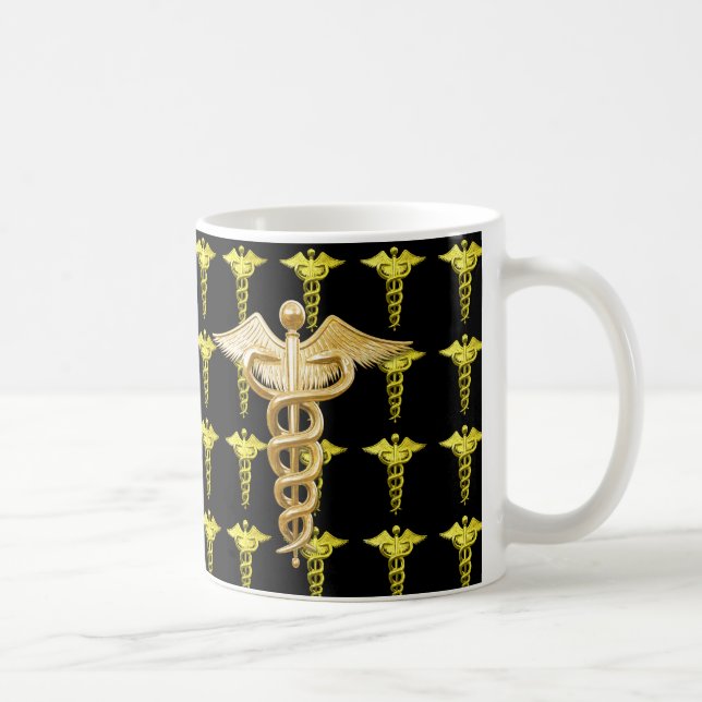 Mug Caducée Médicale d'or (Droite)