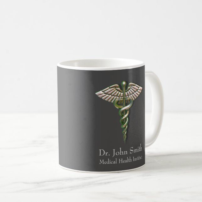 Mug Caduceus Médicale Chrome Holographique 3D (Devant droit)