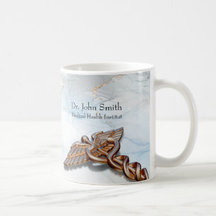 Mug Caduceus Médicale Cuivre Rose Gold Marbre de luxe