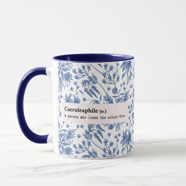 MUG CAERULEAPHILE BLEU FLEURS NATURE (Gauche)
