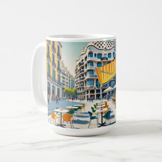 Mug Café à Barcelone Espagne (Devant gauche)