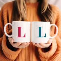 Café à deux tons monogramme classique élégant