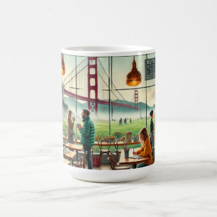 Mug Café à Foggy San Francisco Golden Gate Bridge