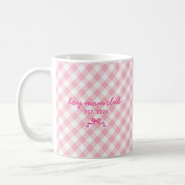 Mug Café à Motif de Ruban avec Nom Personnalisé Mi (Gauche)
