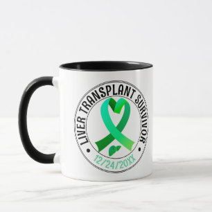 Mug Café à ruban vert pour survivante de la transplant