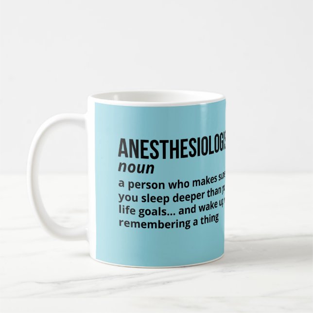 Mug café anesthésiste - Définition amusante (Gauche)