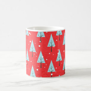 Mug café Arbre de Noël rouge et bleu
