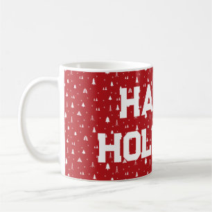 Mug Café Arbres de Noël et Flocons de Neige