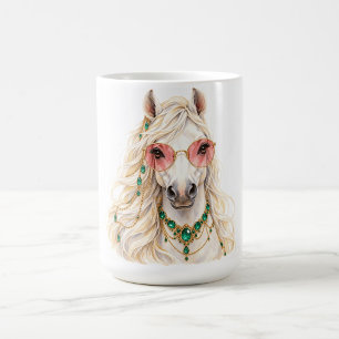 Mug Café Art Animalier Cheval Arabe Aquarelle