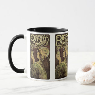 Mug Café Art Nouveau vintage Rajah, Femme au café