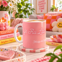 Cafe Au Lait Toute La Journée - Dégradé Jaune Rose