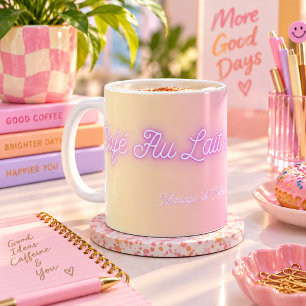 Mug Café Au Lait Toute La Journée - Dégradé Rose Jaune