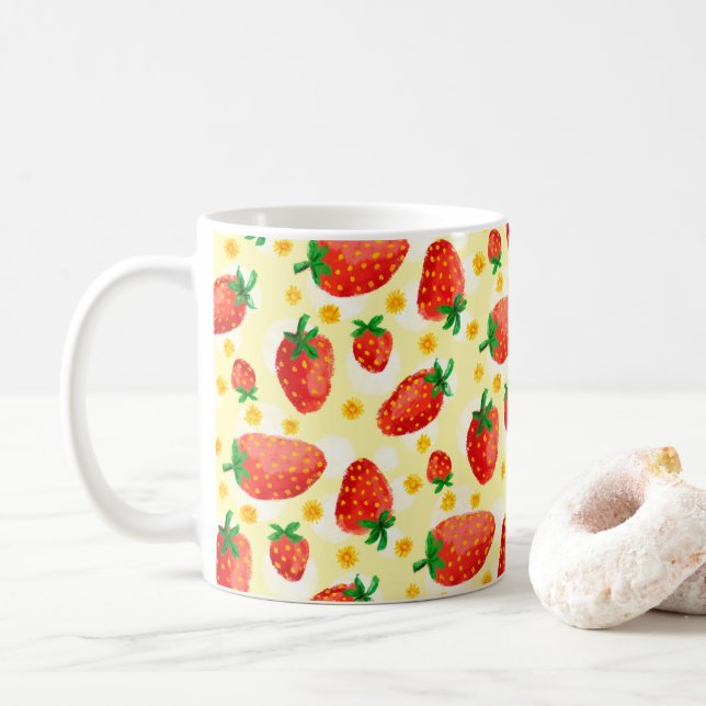 Mug Café aux fraises mignonne (Avec donut)