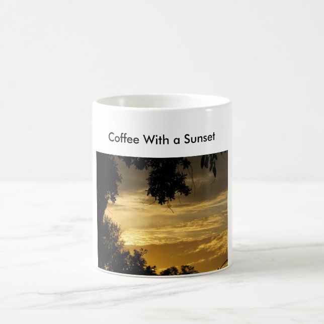 Mug Café Avec Coucher De Soleil (Centre)