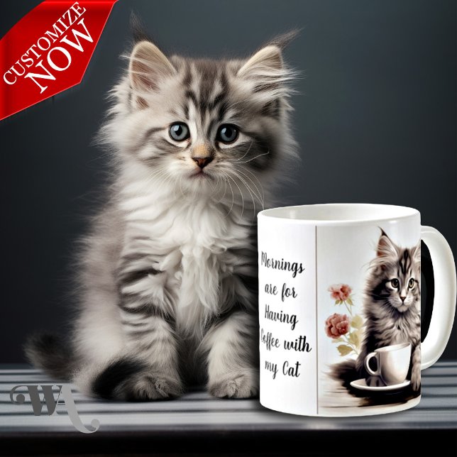 Mug Café avec mon chat (Easy to Customize with your text)