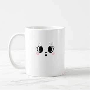 Mug Café avec Visage d'Anime Surpris Mignon