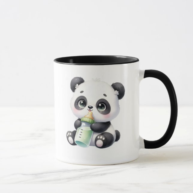 Mug Café Bébé Panda Mignon Tenant Du Bambou | Ador (Droite)