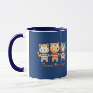 Mug Café Bicolore Chats Mignons Amis Pour Toujours