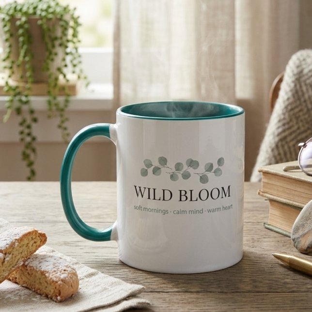 Mug Café Bicolore Floral – Botanique Esthétique (Créateur téléchargé)