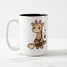 Mug Café Bicolore Girafe Mignonne