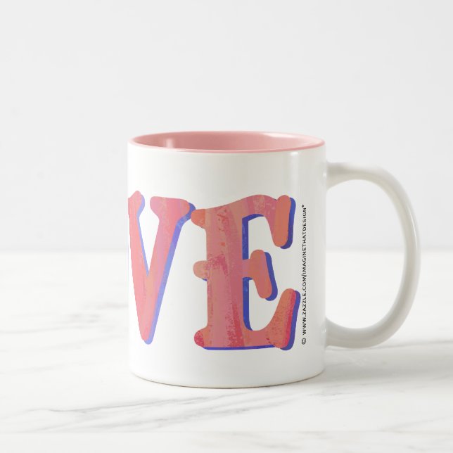 Mug Café Bicolore LOVE Camel (Droit)