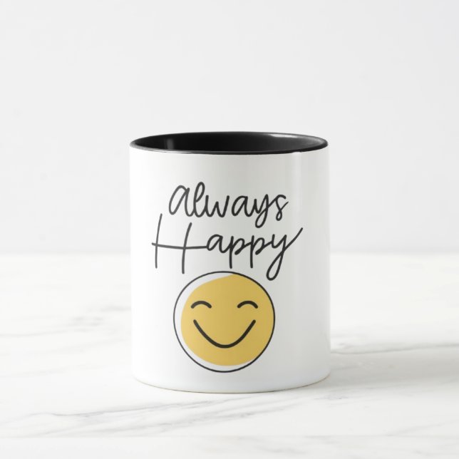Mug Café Bicolore "Toujours Heureux" - Vibration P (Centre)