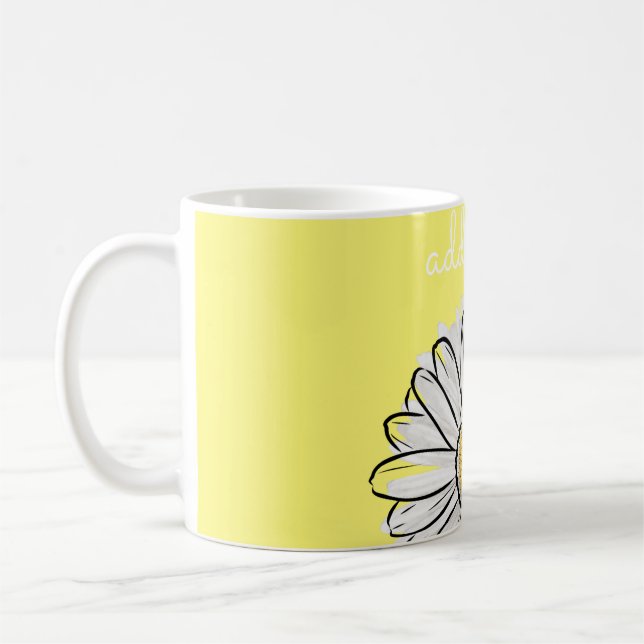 Mug café blanc et jaune personnalisé (Gauche)