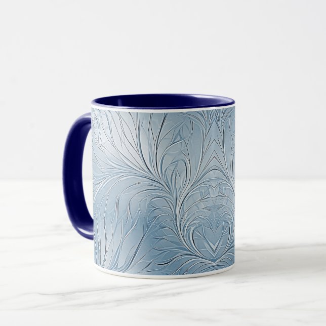 Mug café bleu Abstrait moderne (Devant gauche)