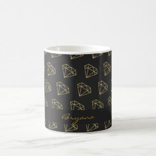 Mug Café Bling Glamour Moderne Diamant Or