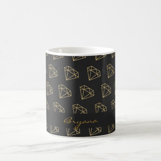 Mug Café Bling Glamour Moderne Diamant Or (Centre)