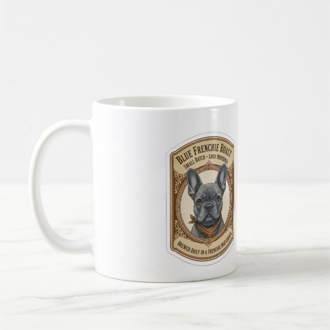 Mug Café Blue Frenchie Roast Vintage Bouledogue França (Gauche)