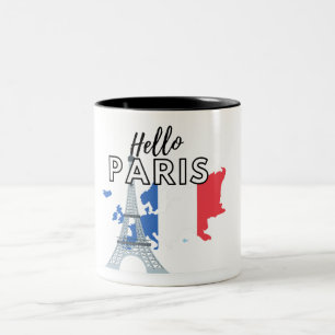 Mug Café Bonjour Paris Bicolore