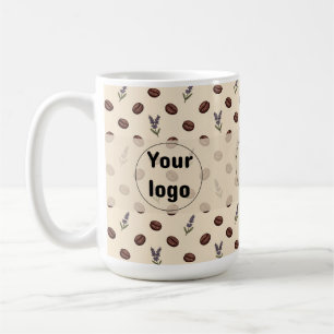 Mug Café Branding Fèves de Café Vintage et Lavande