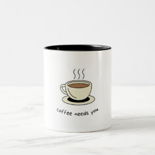 Mug café Brown et beige simple