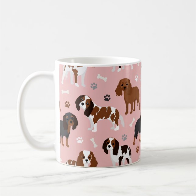 Mug Café Cavalier King Charles Spaniel Paws et Bones (Gauche)