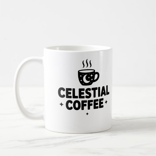 Mug Café céleste - Lune & Étoiles Coupe cosmique (Gauche)