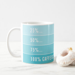 Mug CAFE CHARGÉ... ombre 100% caféiné turquoise