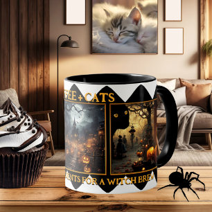 Mug Café Chats Sorcière brasse Halloween Photo