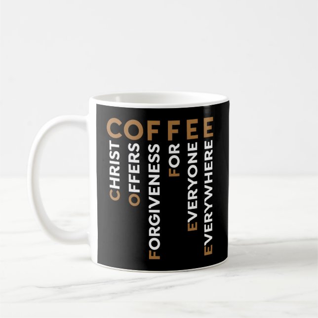 Mug Café Christ Offre Le Pardon À Tous Jamais (Gauche)